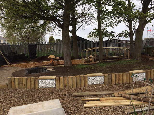Birkwood Primary School Woodland Area Construction